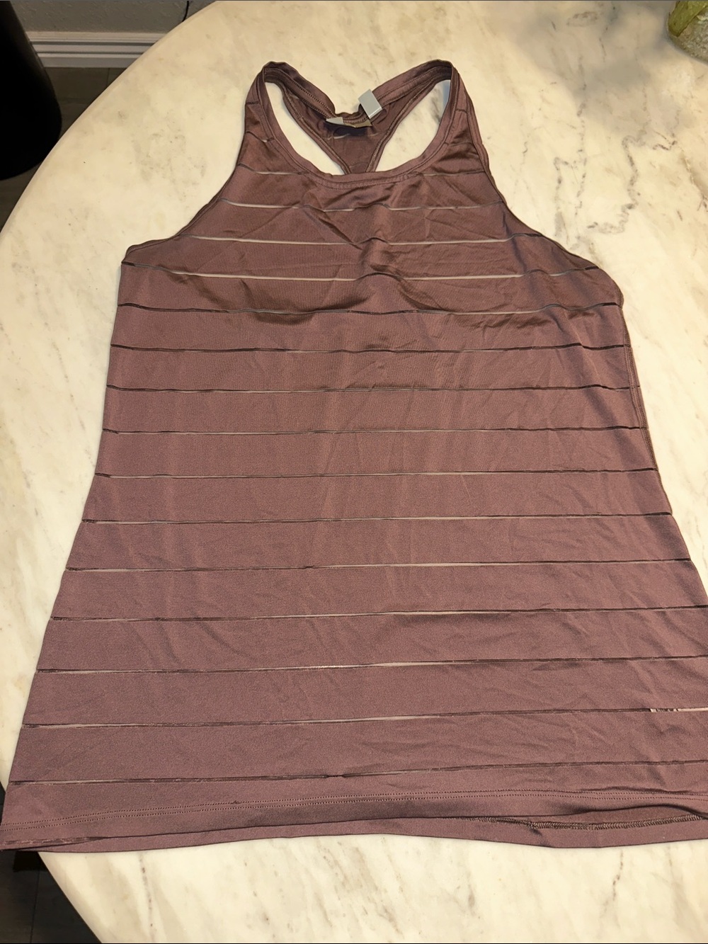 Athleta Mauve Striped Racerback Tank Top size medium - Picture 1 of 7